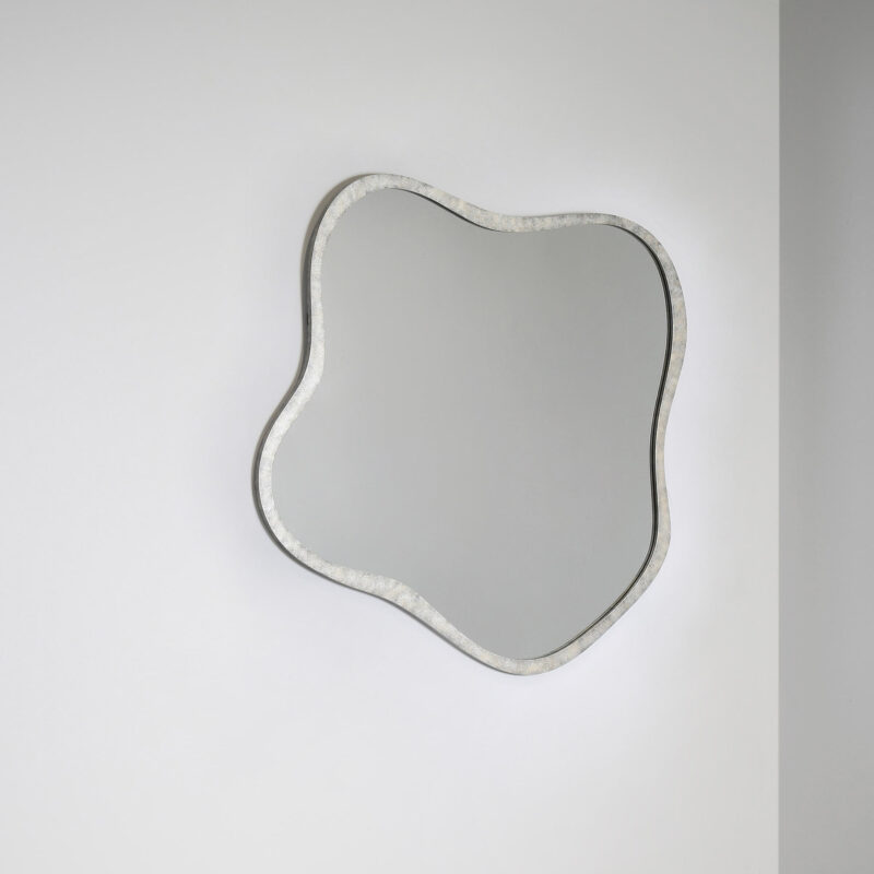 Organic shaped silver metal mirror