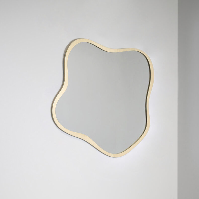 Gold organic shaped mirror