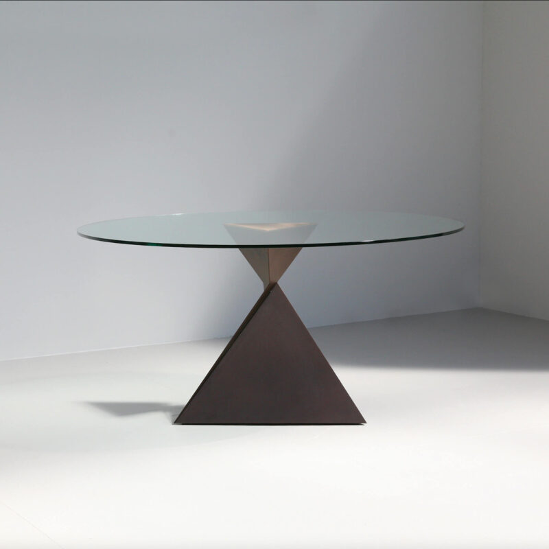 AVA round dining table with glass top | designer furniture by Tom Faulkner