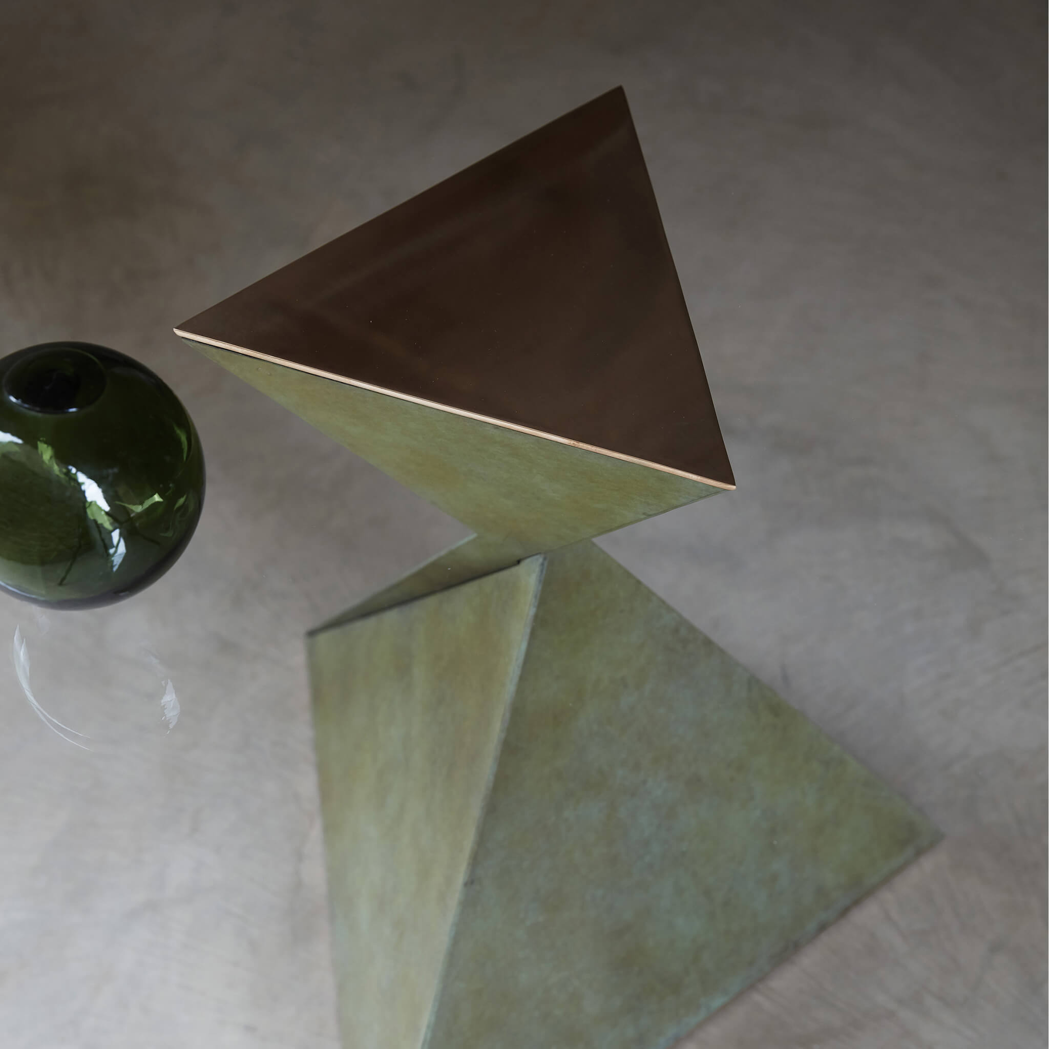 AVA table in bronze and glass