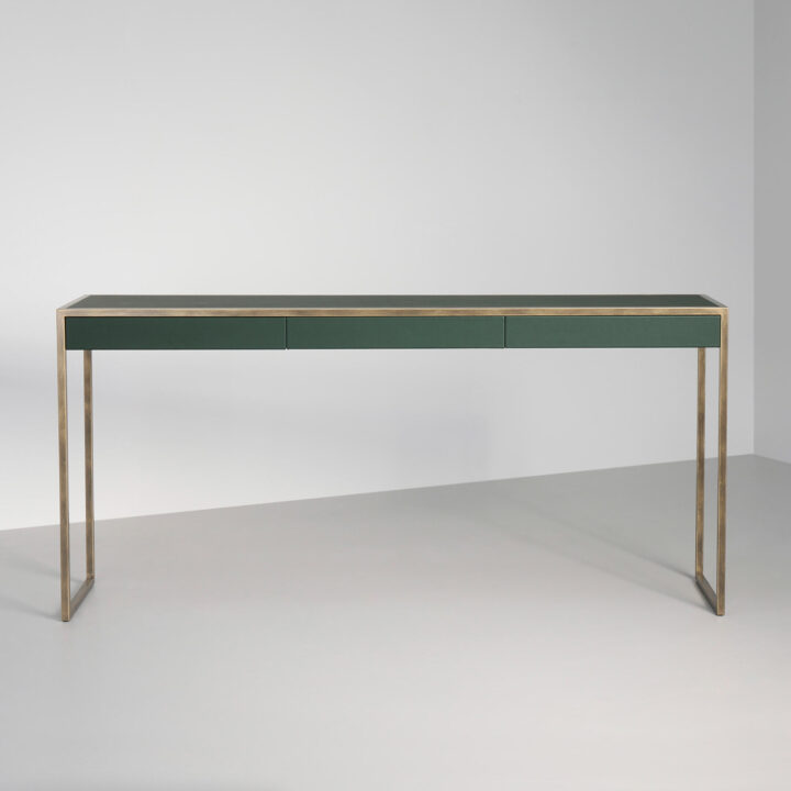 Albany-3-drawer-console-in-FG-with-Green-Leather-straight