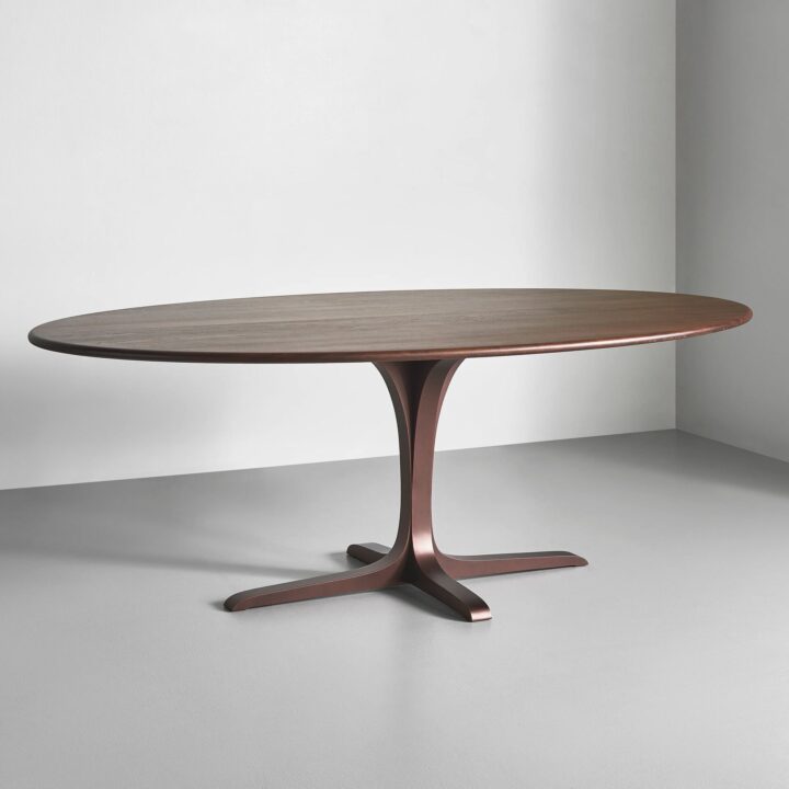 Finished in "Bronze" with Walnut wooden top