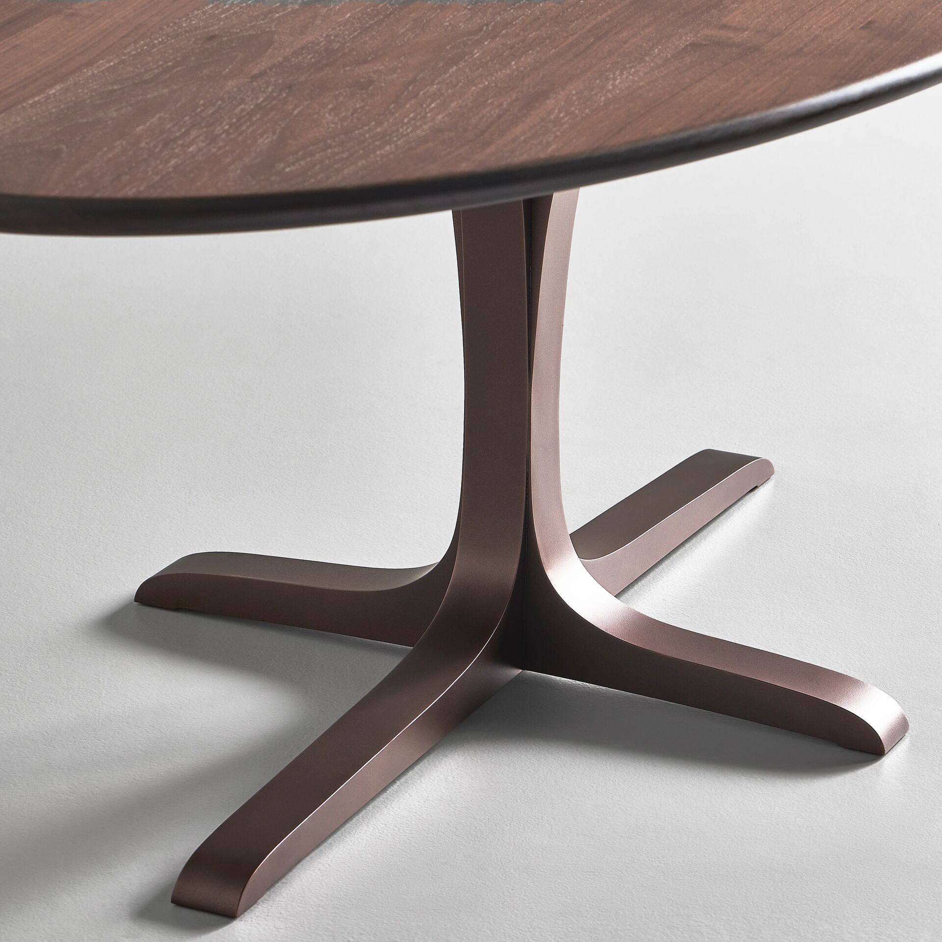 Finished in "Bronze" with Walnut wooden top