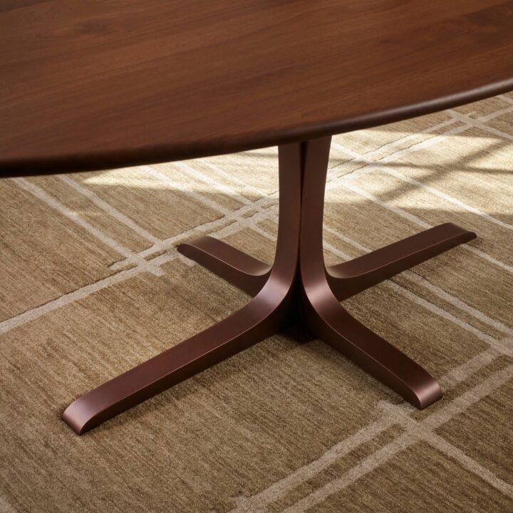 Finished in "Bronze" with Walnut wooden top