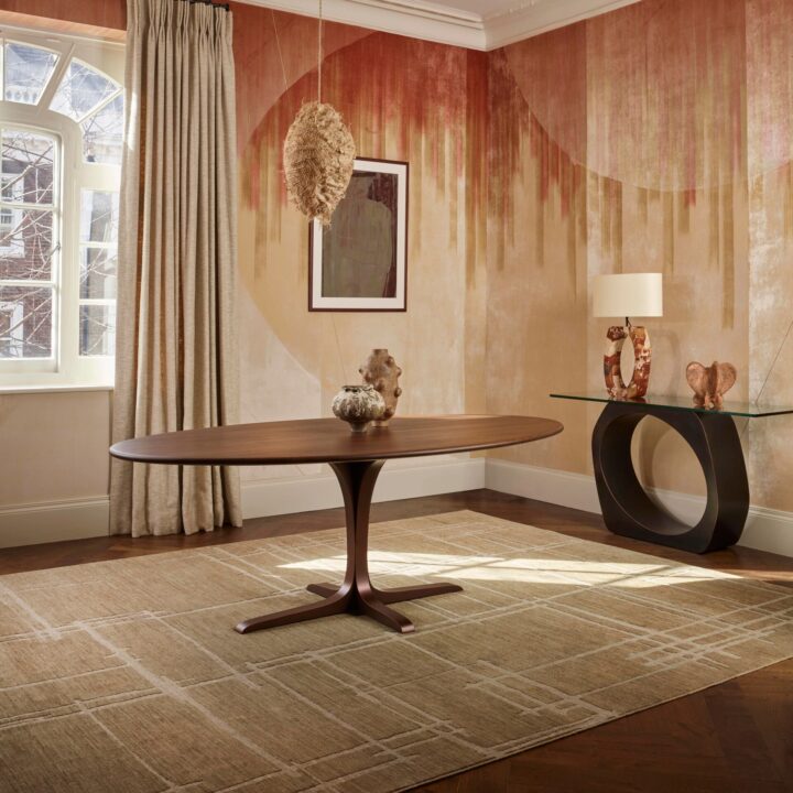 designer wooden pedestal dining table