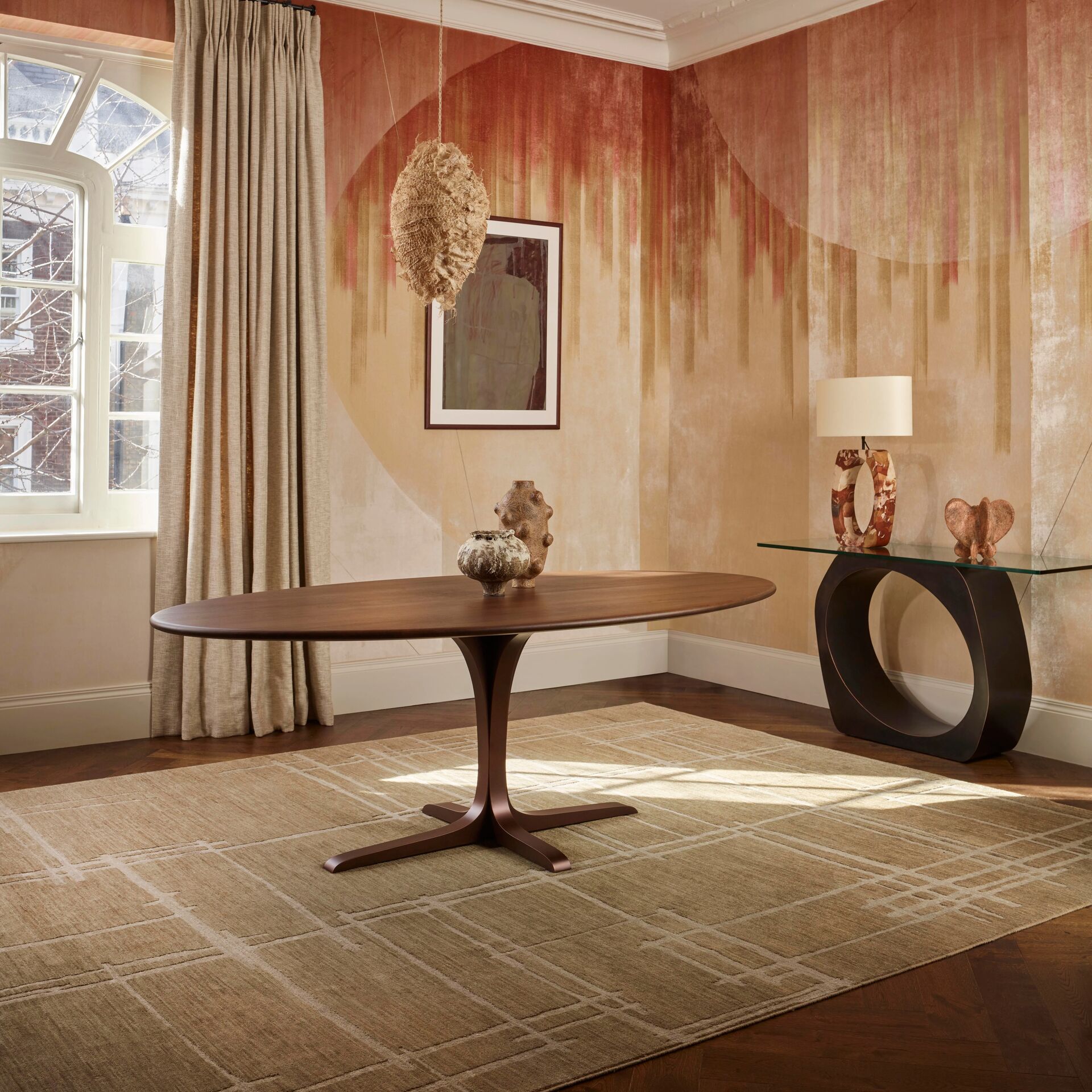 Finished in "Bronze" with Walnut wooden top