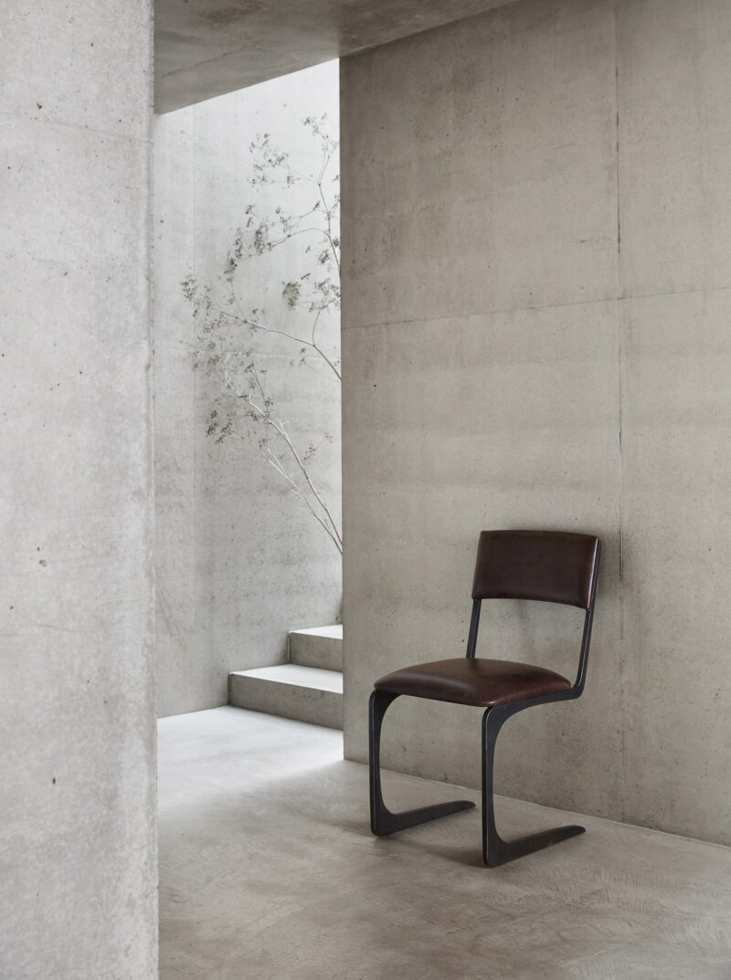contemporary leather dining chair