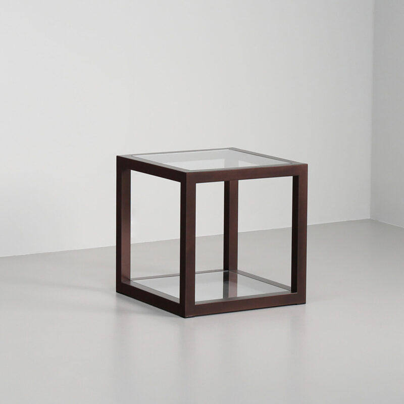 Square metal side table