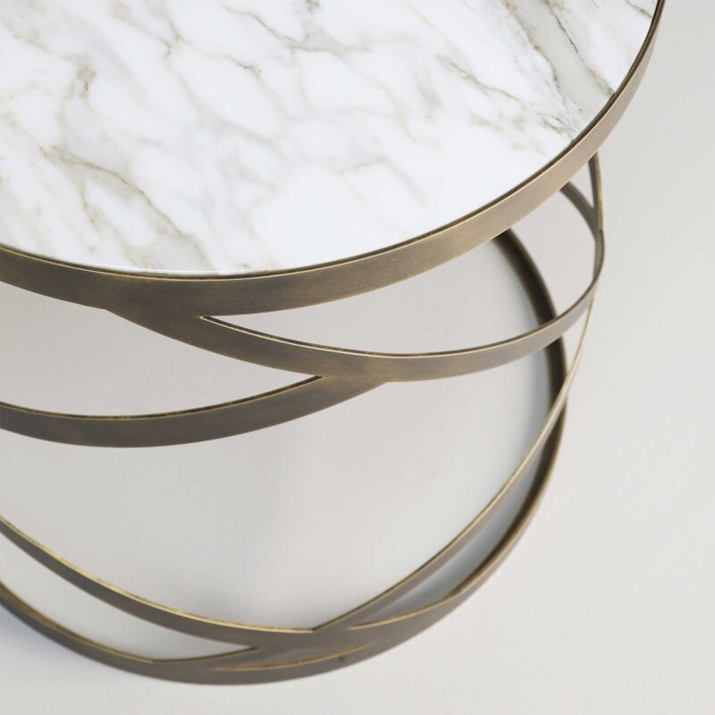 Calacatta Oro marble round side table