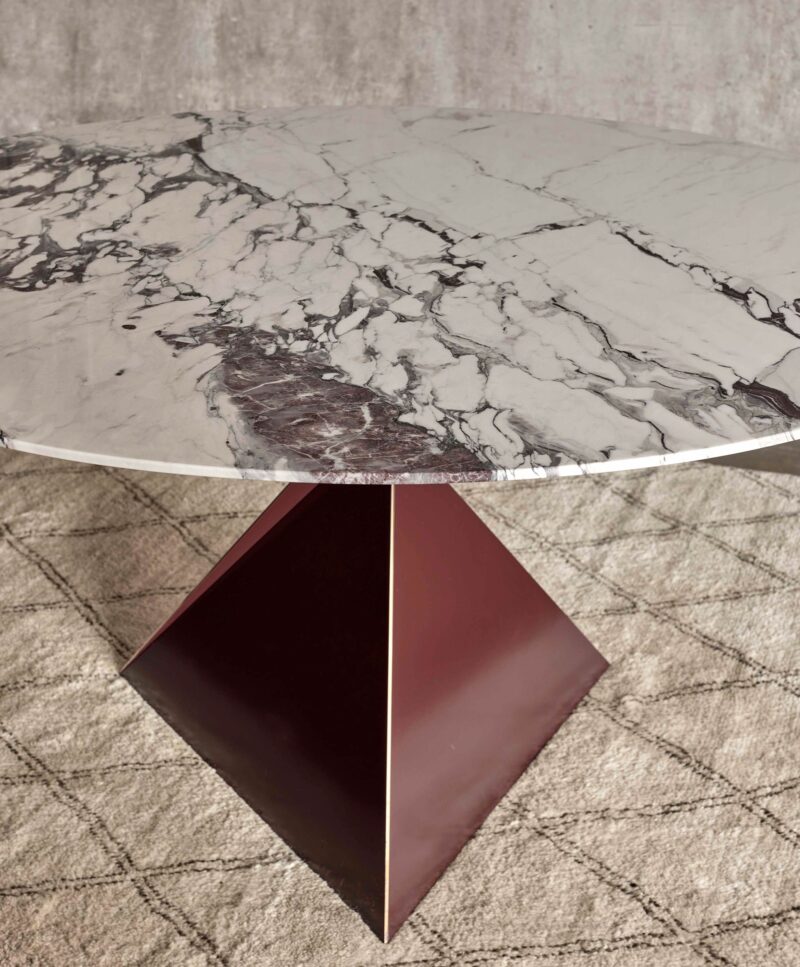 Round marble dining table