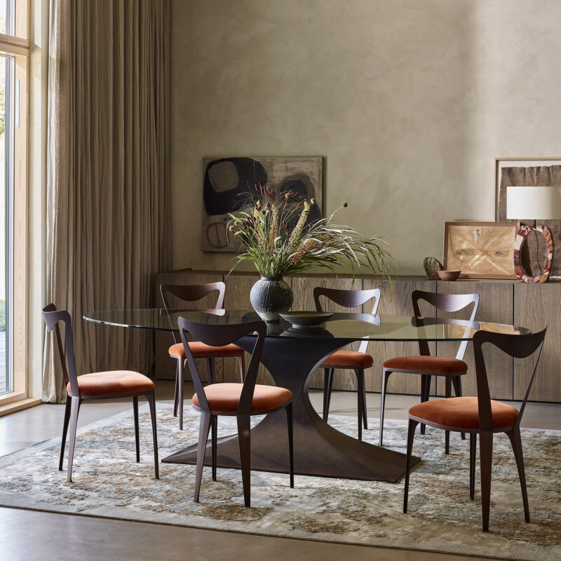 Capricorn Oval Dining Table and Tiffany Chairs