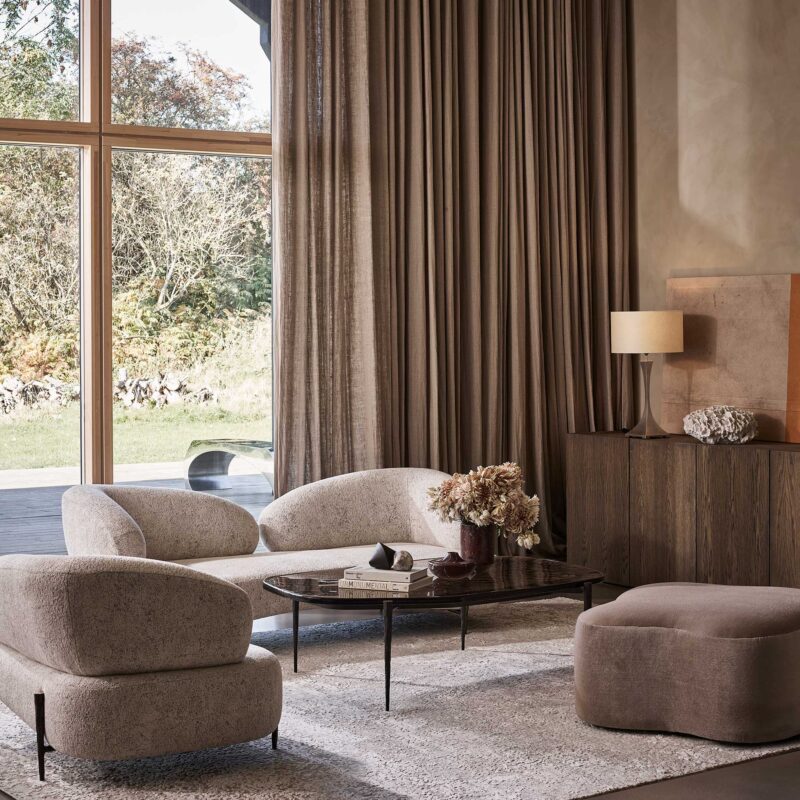 Cloud sofa, armchair & coffee table. Lily ottoman