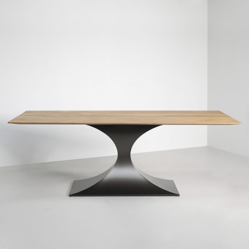 Modern rectangular wood top dining table