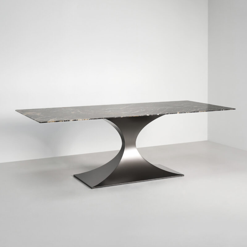 sculptural marble dining table