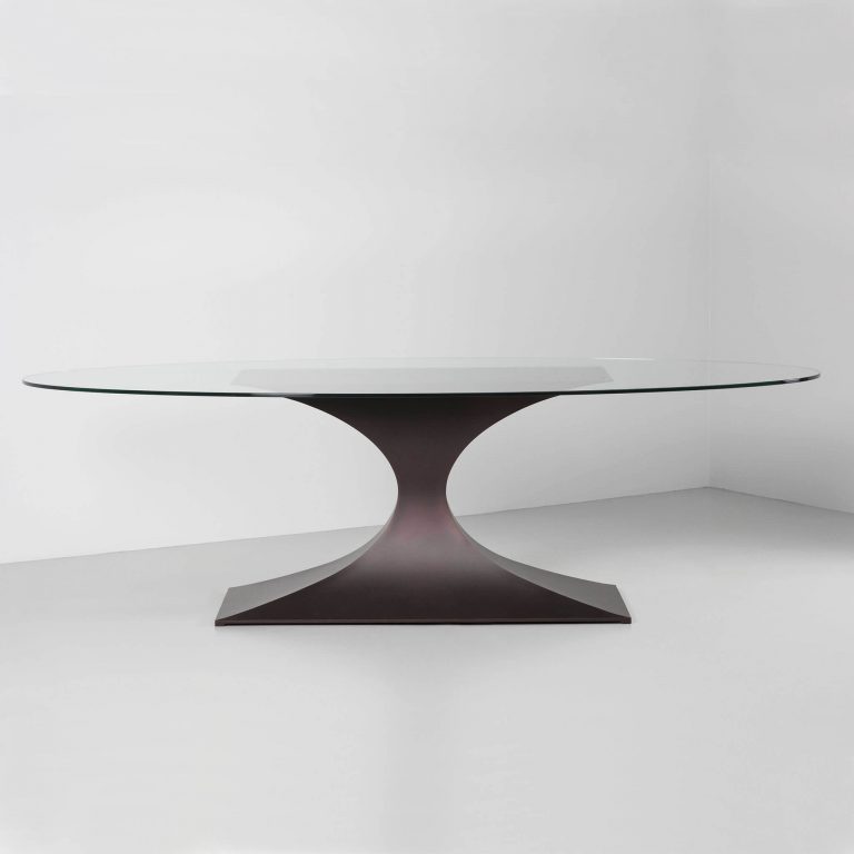Capricorn Glass Oval Dining Table | Modern Furniture by Tom FaulknerTom ...