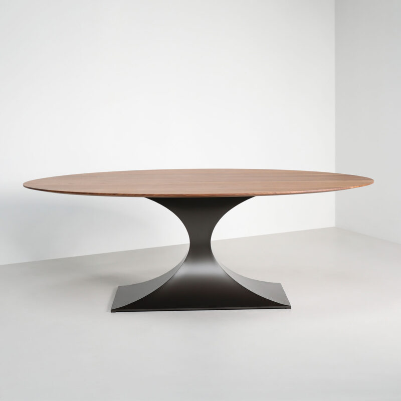 Wood oval dining table