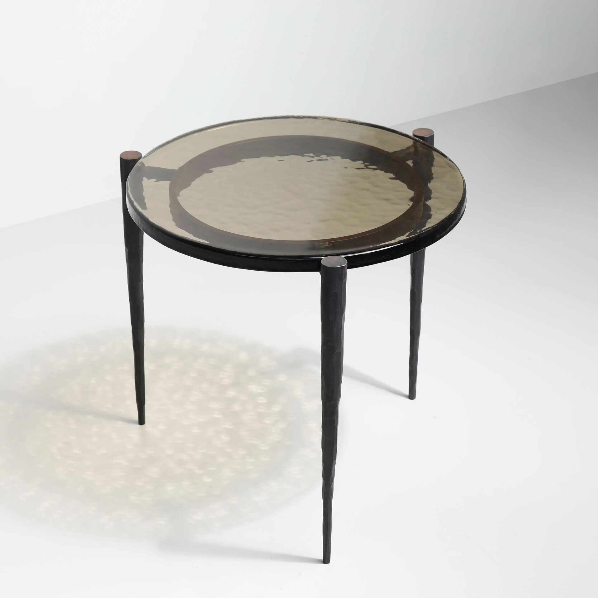 Cloud Round 50dia Side Table Smoke Cast Glass reflection 2 – WordPress _ Website Image1