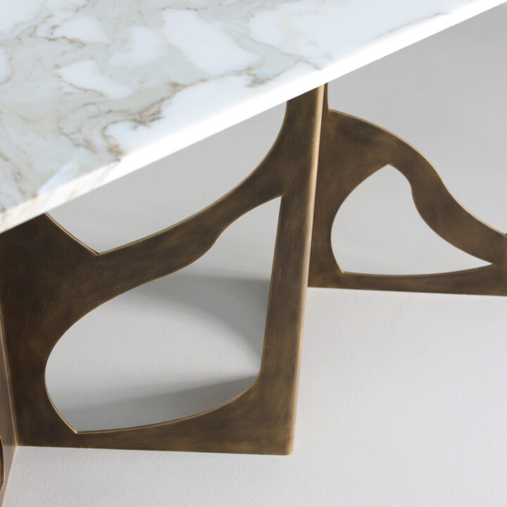 Finished in "Florentine Gold" with Calacatta Oro marble top