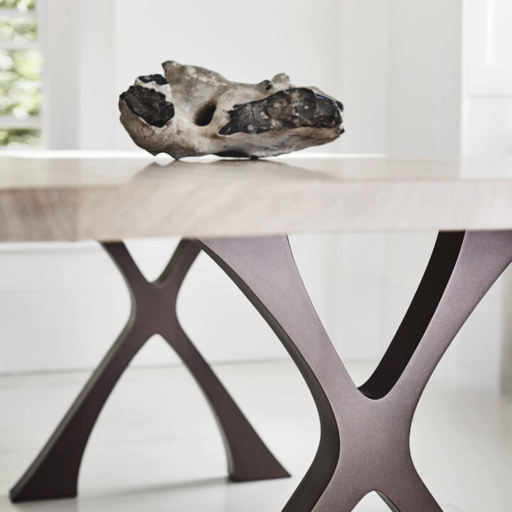 Finished in "Bronze" with Whitened Oak top 