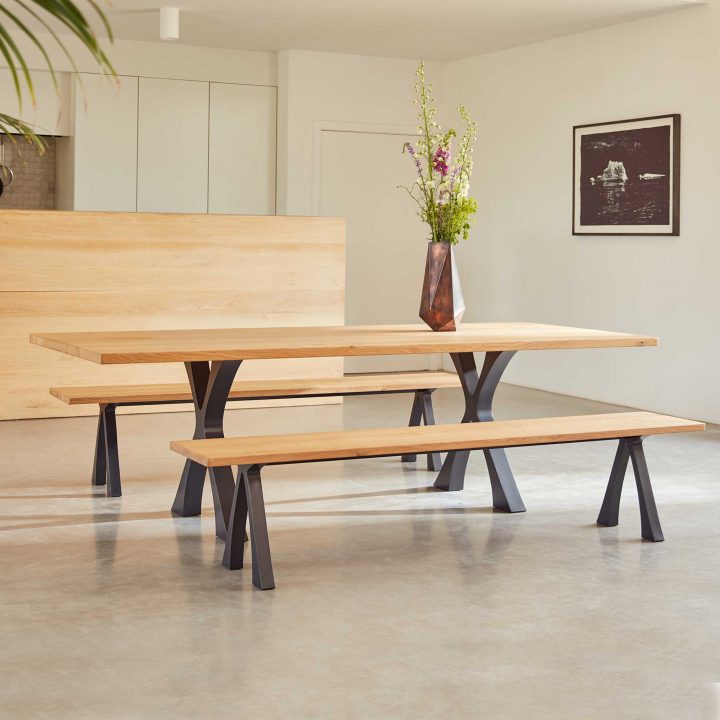 Finished in "Charcoal" with a Natural Oak top
