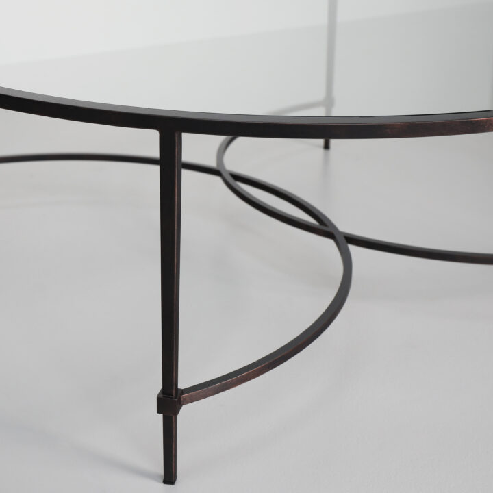 Round Coffee Table with Glass Top