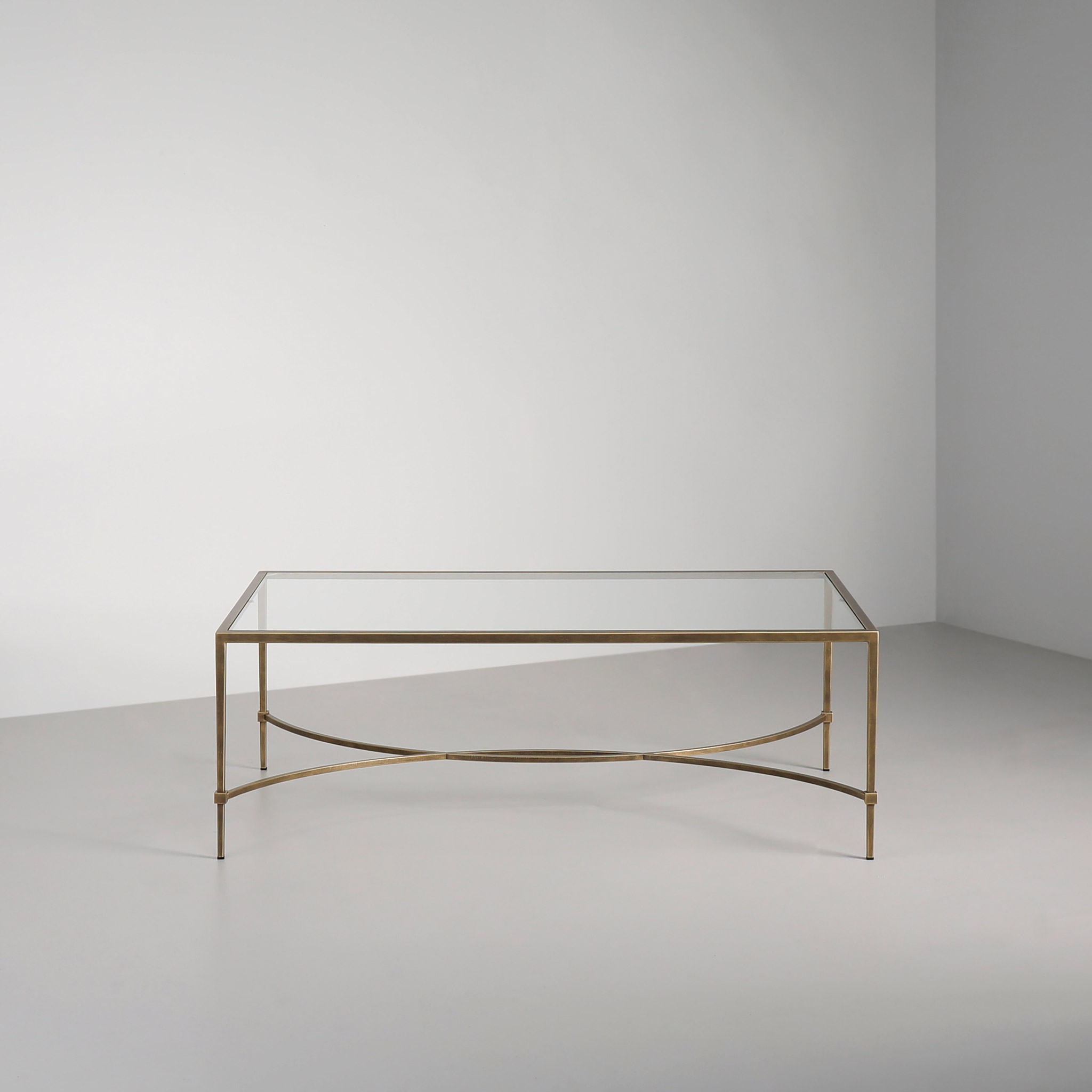 Florentine Gold finish with Clear Glass top