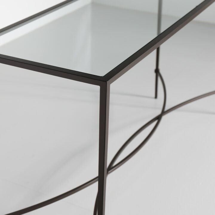 slim metal console table