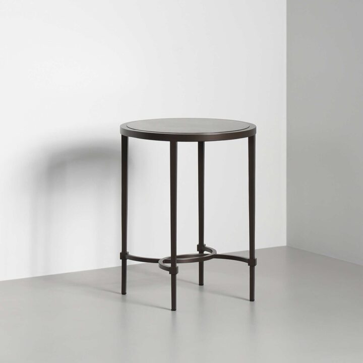 Finished in "Dark Bronze" with Eramosa marble top