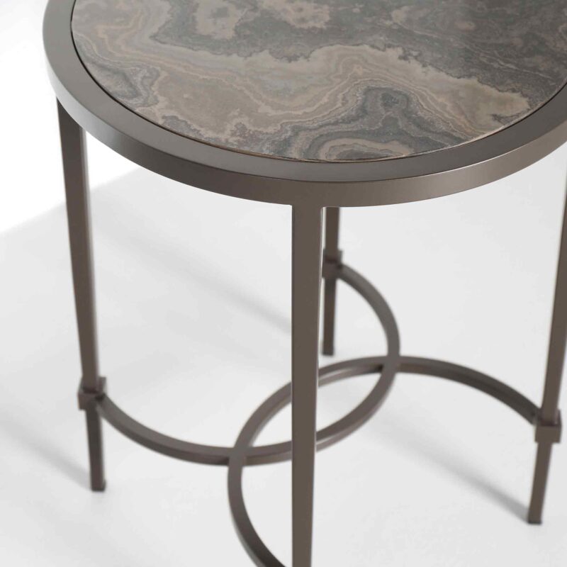 Eramosa marble top round side table