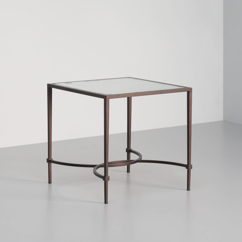 Square glass side table