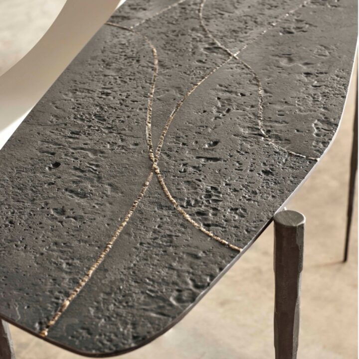 Cloud ‘Kintsugi’ console table with a ‘Moon’ finished top