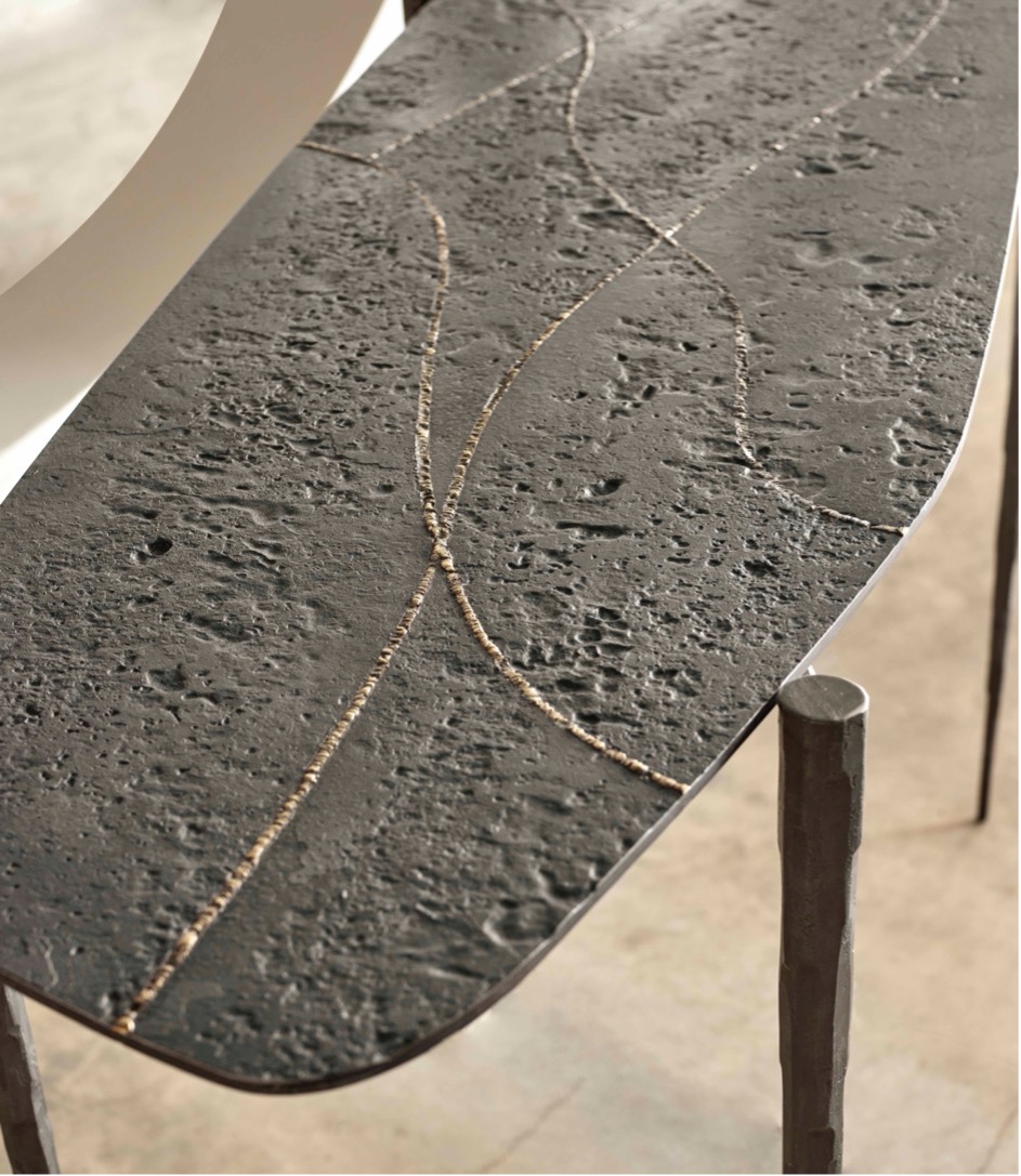 Cloud ‘Kintsugi’ console table with a ‘Moon’ finished top