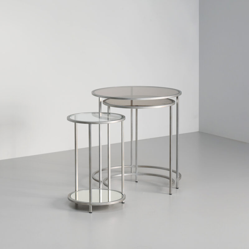 glass topped nest of tables