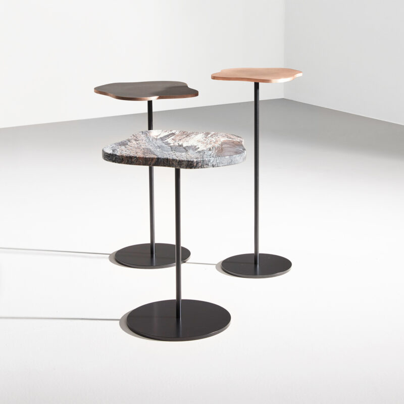 marble and metal designer cocktail tables
