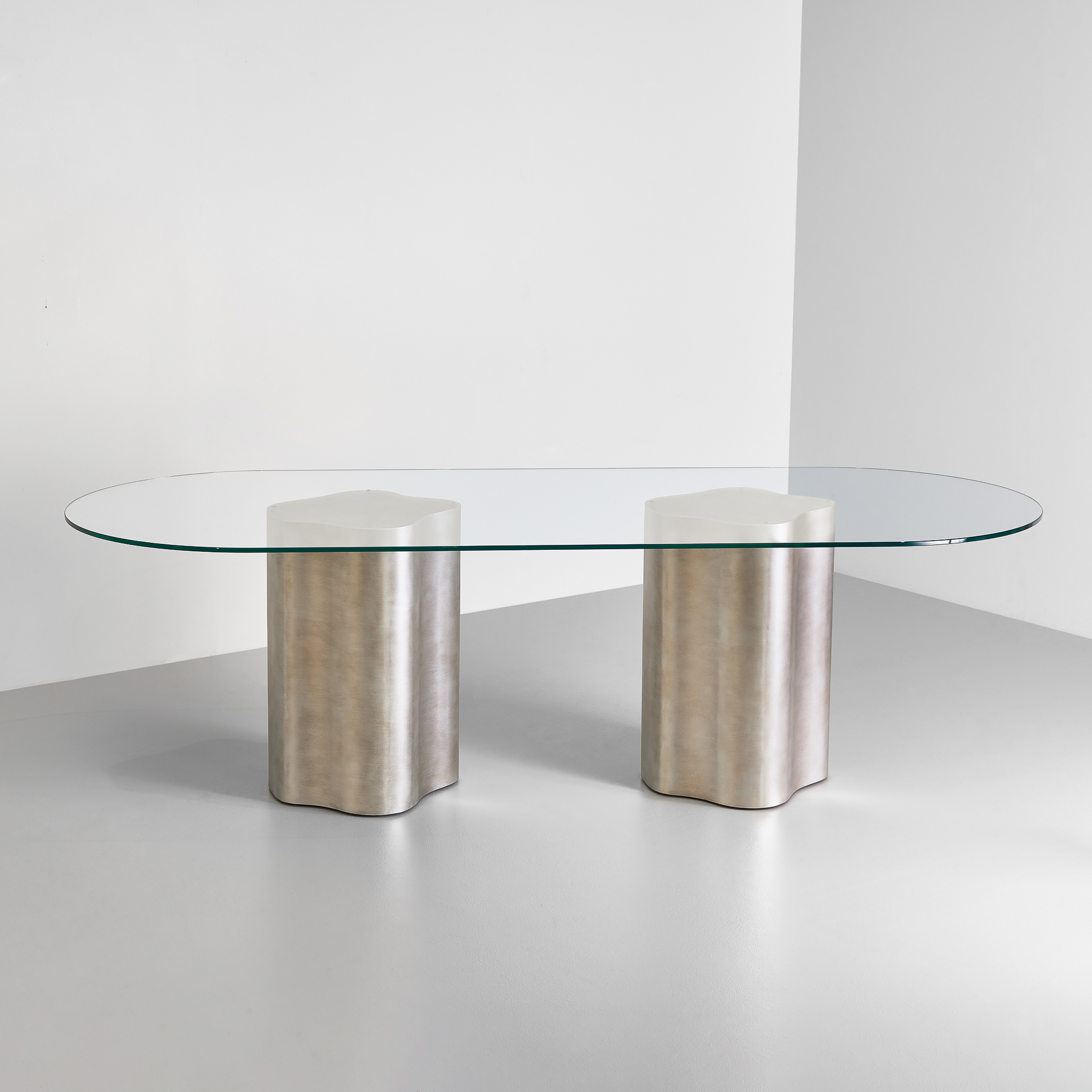Lily Double Base Glass Dining Table ~ SALE ~