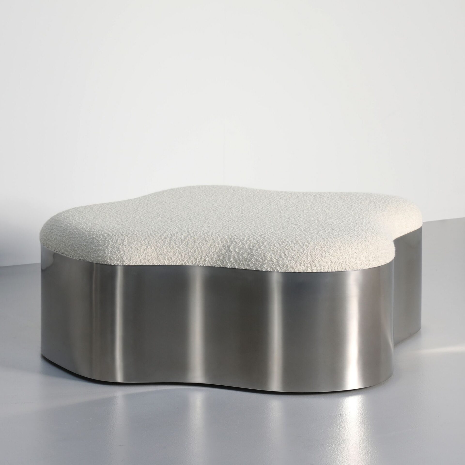 Lily Ottoman Coffee Table in Dull Polished Stainless Steel ~ SALE ~