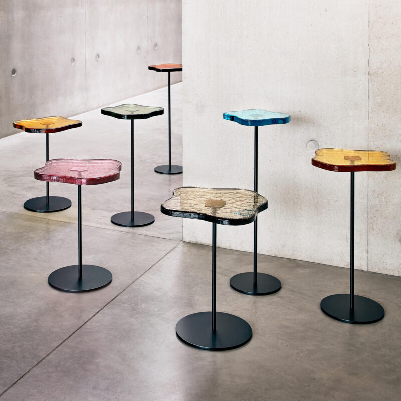 colourful Venetian glass side tables