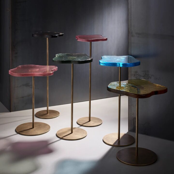 Lily cocktail tables, finished in "Florentine Gold"