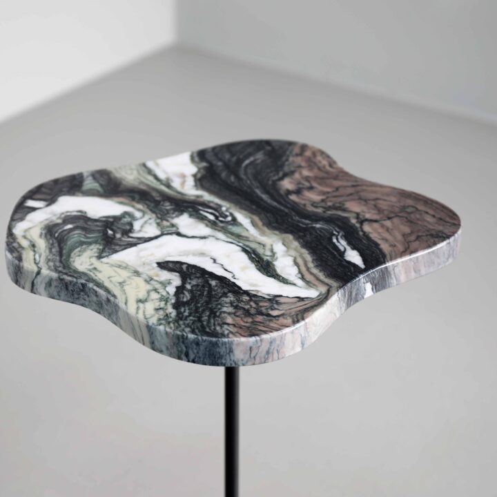 Lily Cocktail Table with Rosso Luana marble top