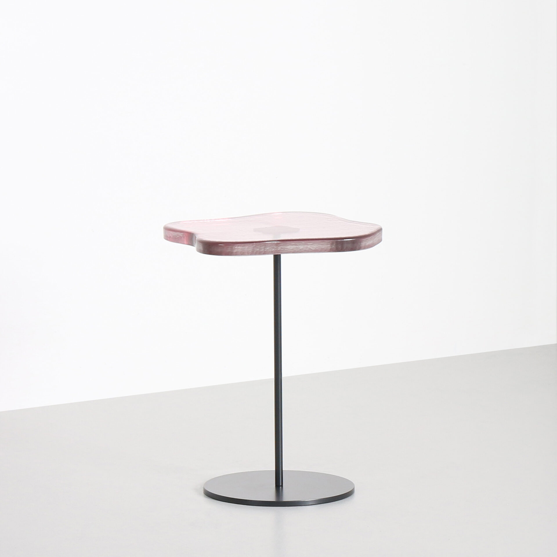 Lily Cocktail Table (Short) with Rose Pink Glass Top ~ SALE ~
