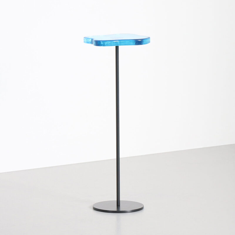 Handmade blue glass drinks tables