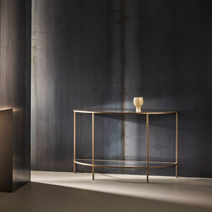 Metal and Glass Contemporary Entrance Table