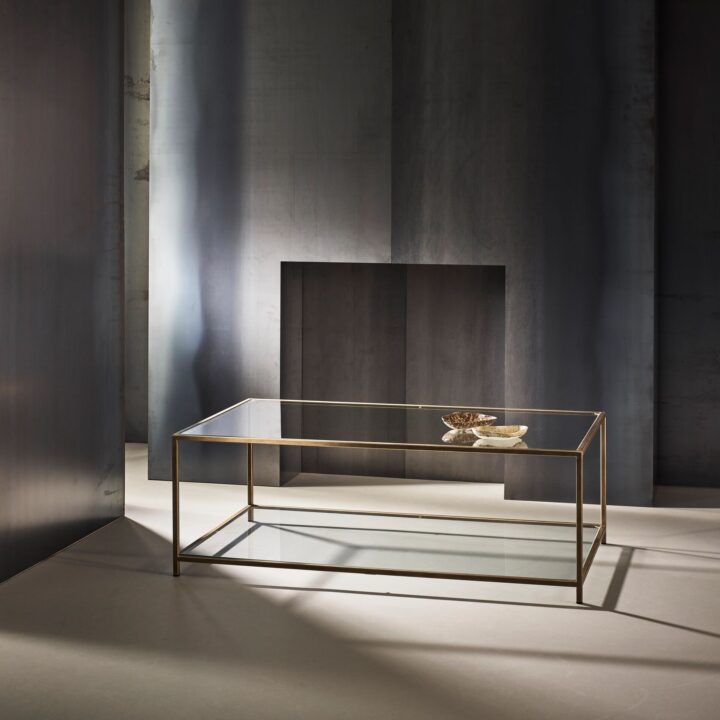 Madison finished in "Florentine Gold" with standard clear glass top and shelf, medium