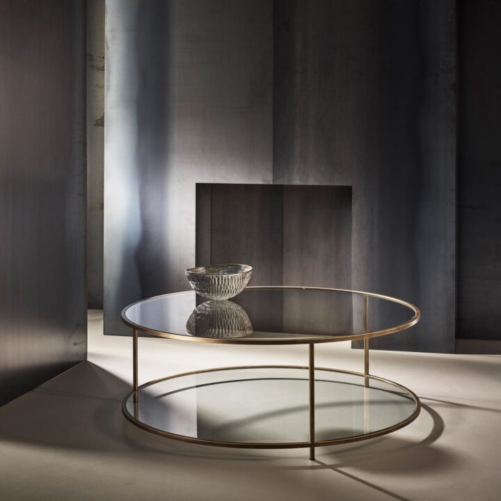 Modern Gold and Glass Coffee Table