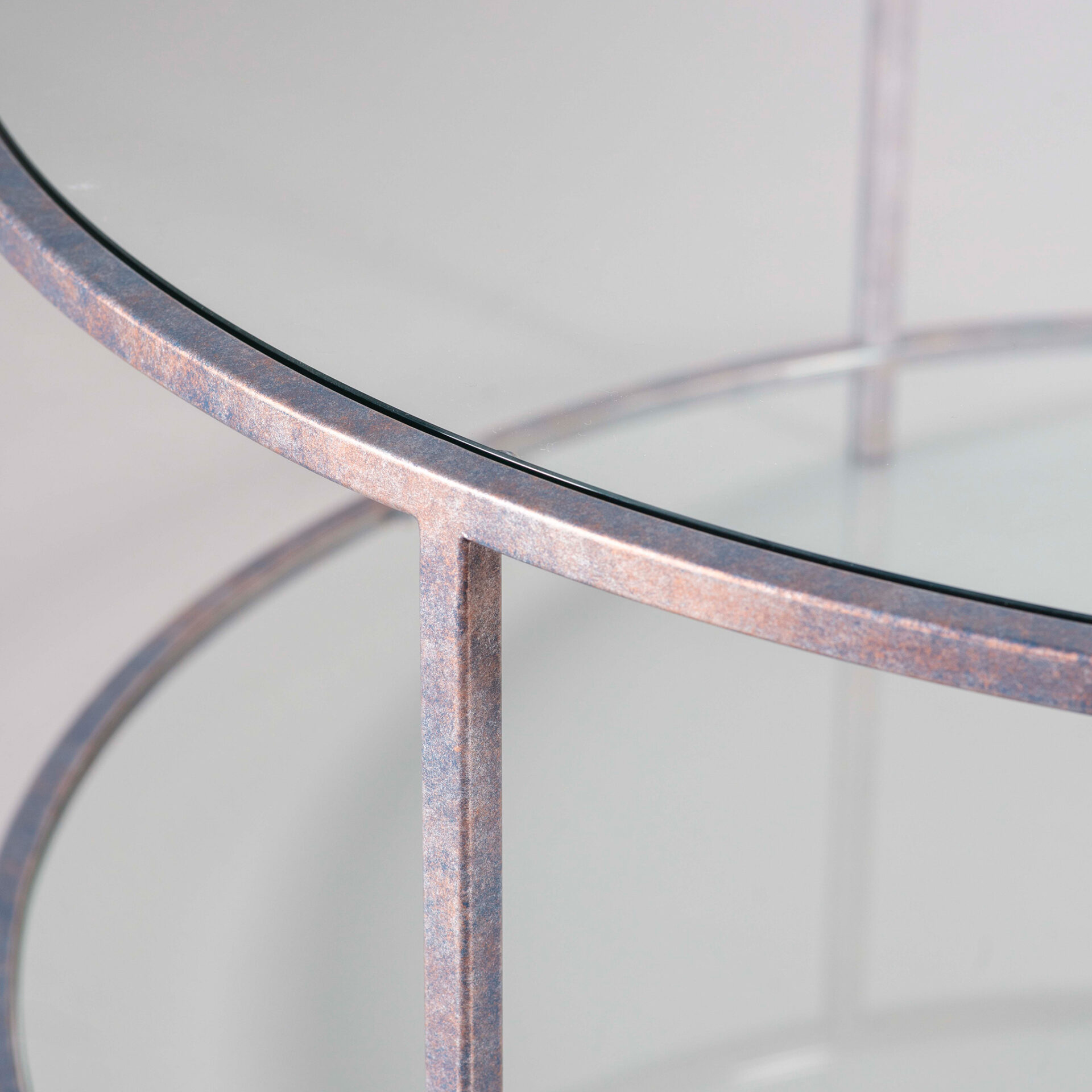 Madison coffee table finished in “Sunset Blue"