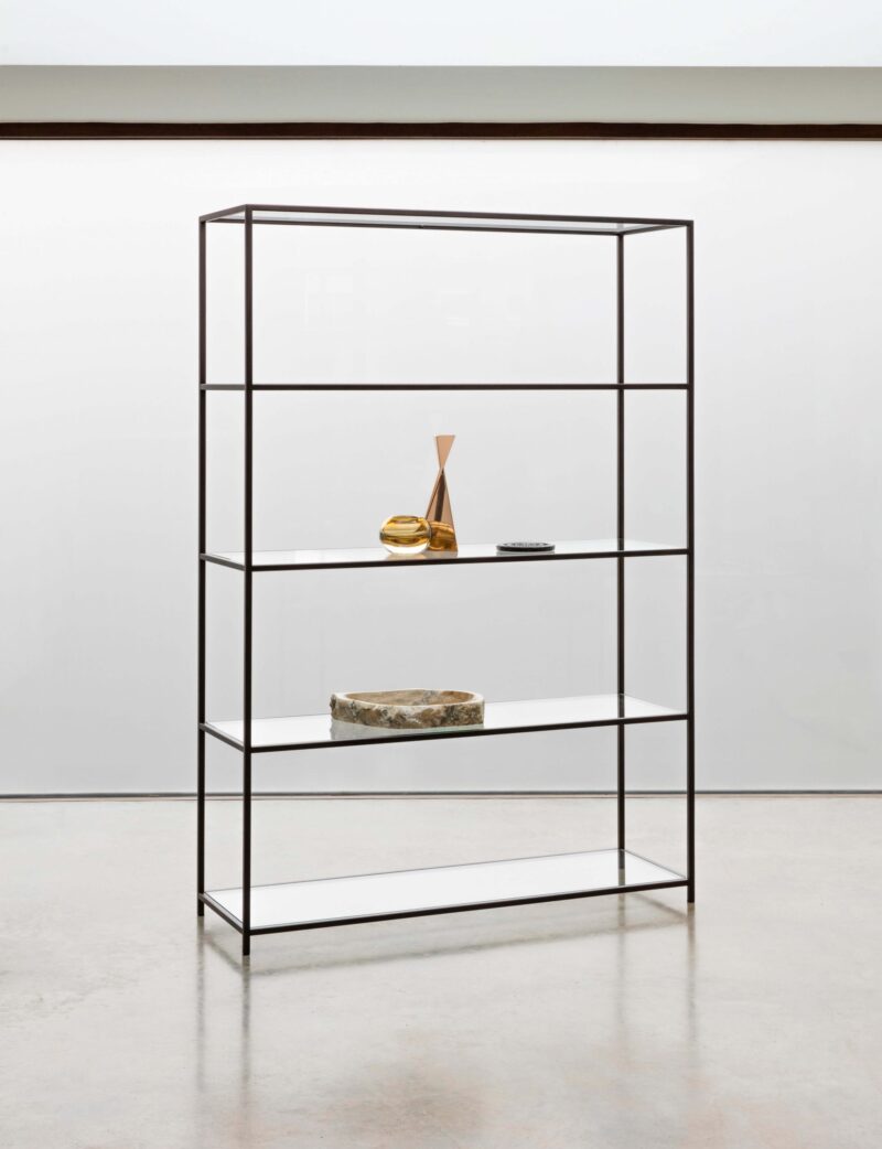 Madison Shelf by Tom Faulkner in bronze finish with standard clear glass