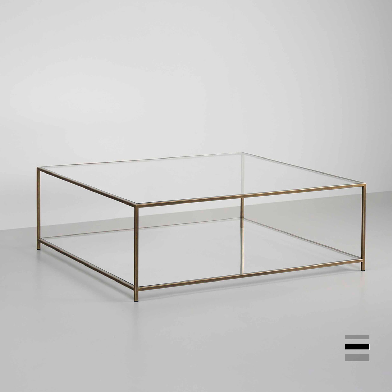Madison square coffee table finished in "Florentine Gold"