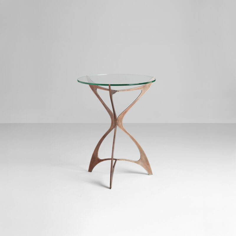 designer side table with glass top