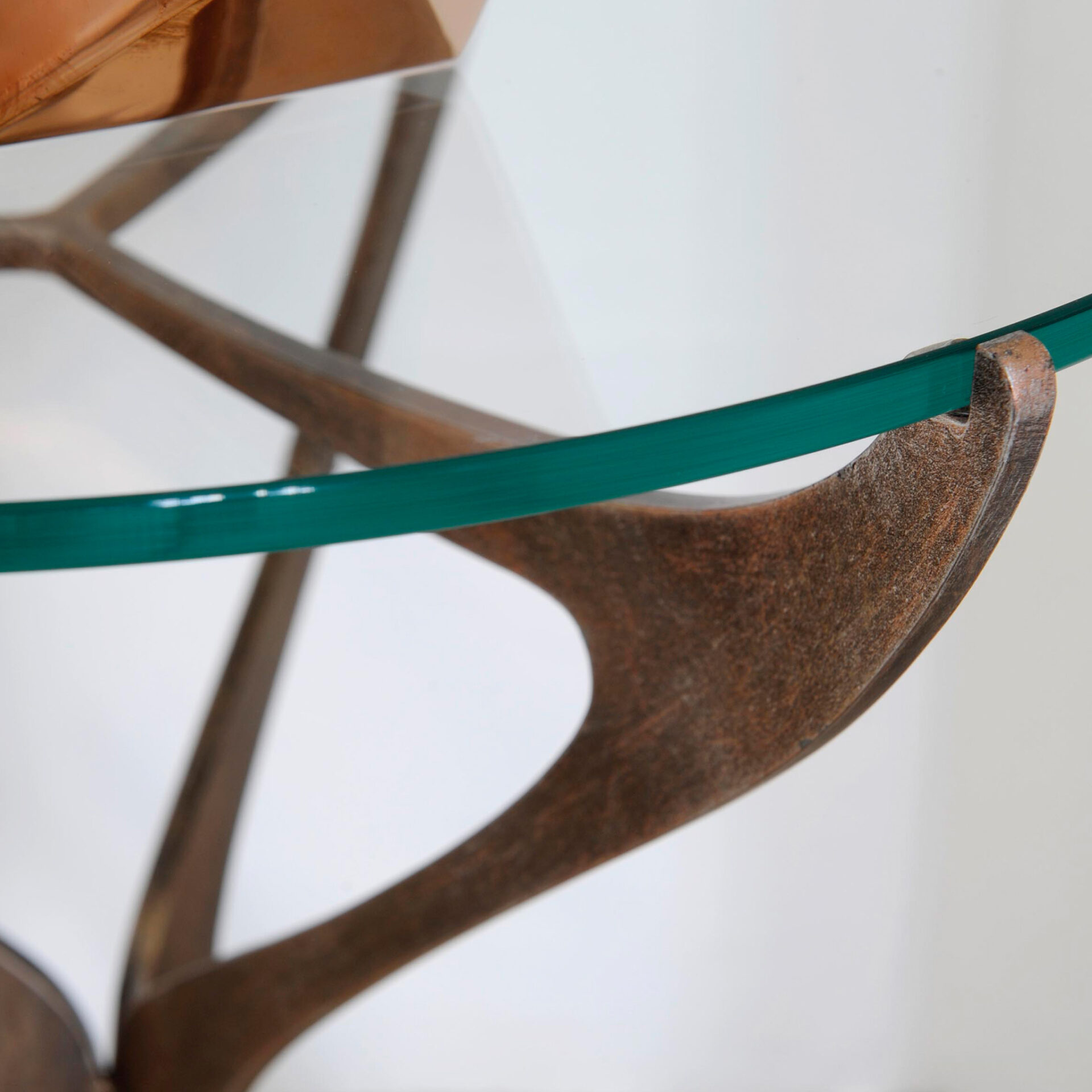 Opera side table in rose pewter