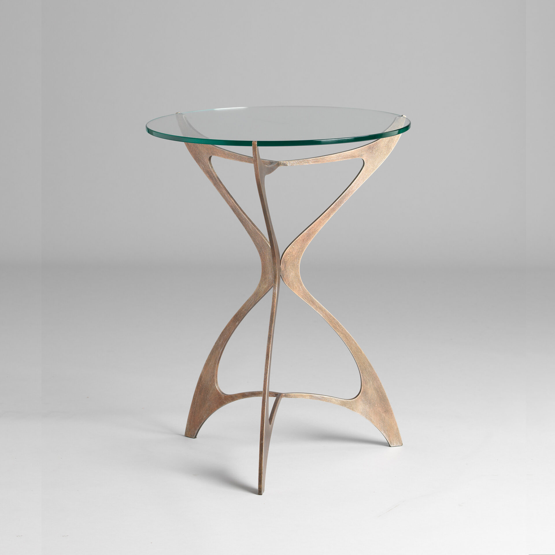 Opera side table in rose pewter